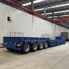100 ton 4 Axles Detachable gooseneck Lowbed Trailer For Sale