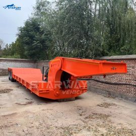 2 Axles 60 ton Gooseneck Lowbed Semi Trailer For Sale