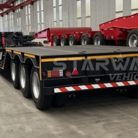 80-100 ton 3 Axles Detachable Gooseneck Lowbed Trailer for Sale